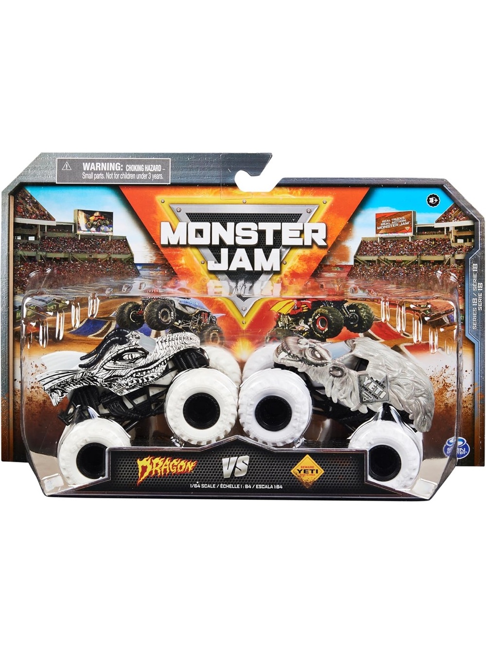 Monster truck Dragon vs Yeti Monster Truck 2-Pack - White